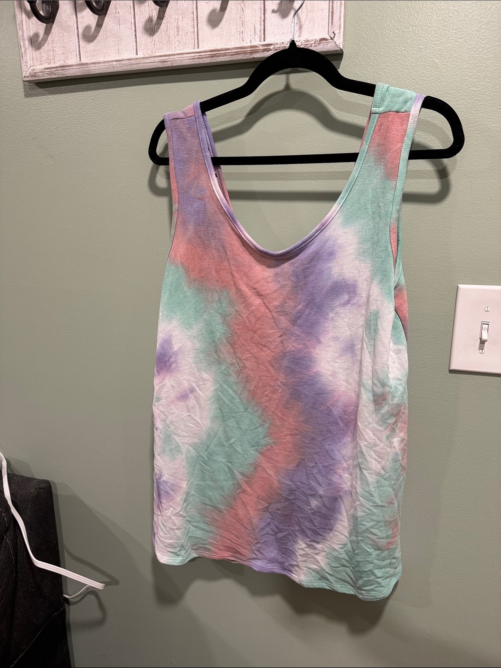 Source Unknown Pastel Tie-Dye Scoop Neck Tank Top - Mint, Lavender & Blush
